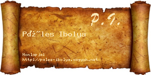 Páles Ibolya névjegykártya